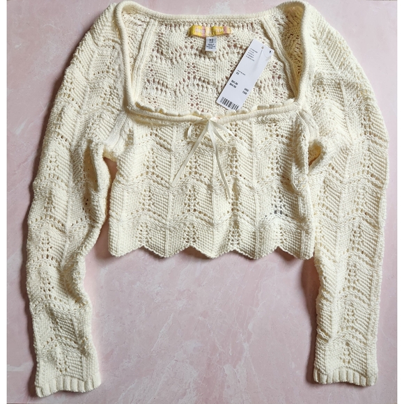 UO Blaire Crochet Square Neck Sweater - Picture 4 of 6